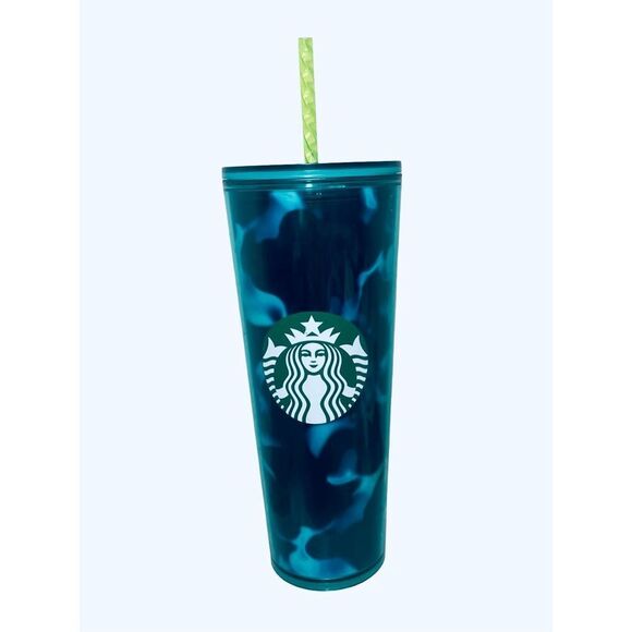 Starbucks Teal Blue Wave Tumbler 2020 - Picture 1 of 3